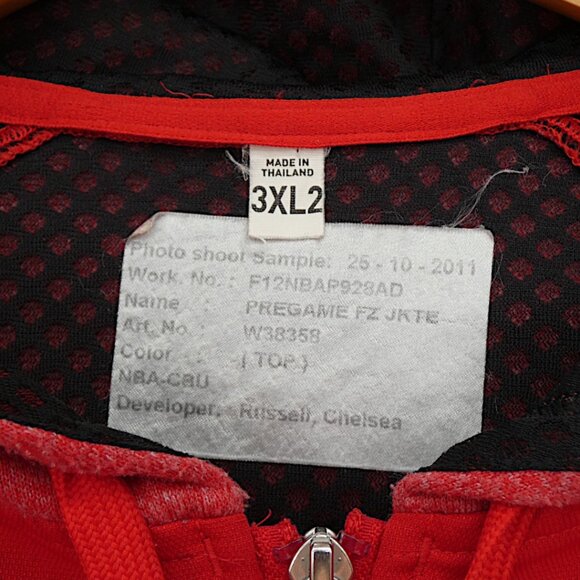 NBA 3XL2 Tall Pregame Full Zip Hoodie Red Heather Sample Jacket Big & Tall Rare - Picture 5 of 11
